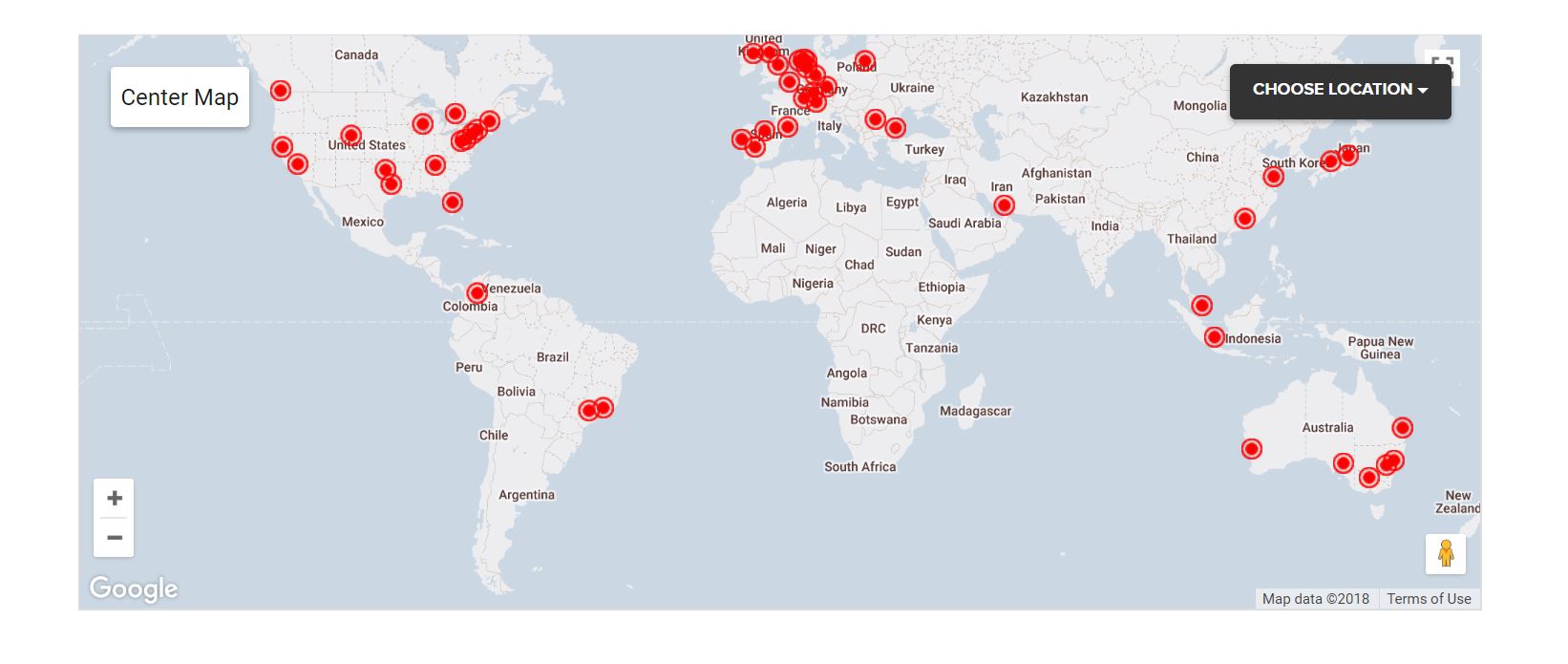 Equinix Global Service Centers Map