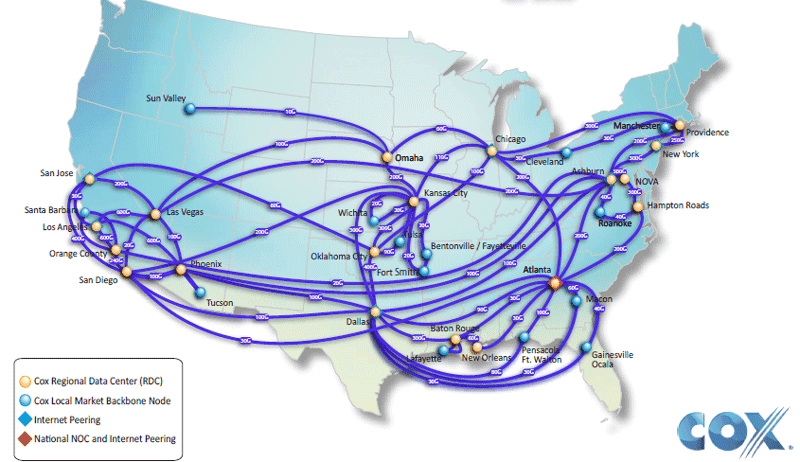 Cox Business Network Map