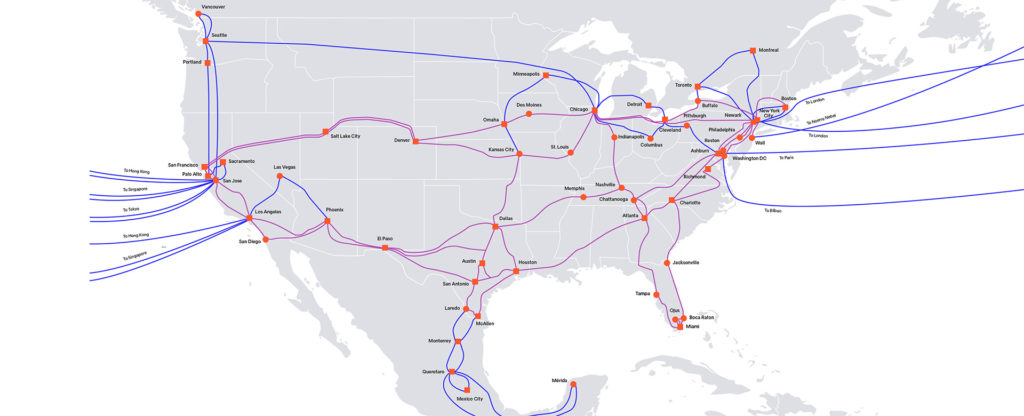 Arelion North America Network Map